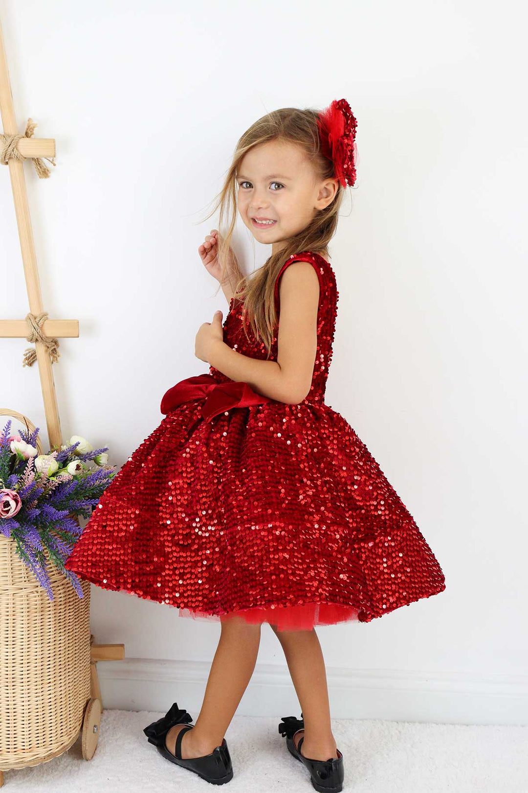 Red party dress