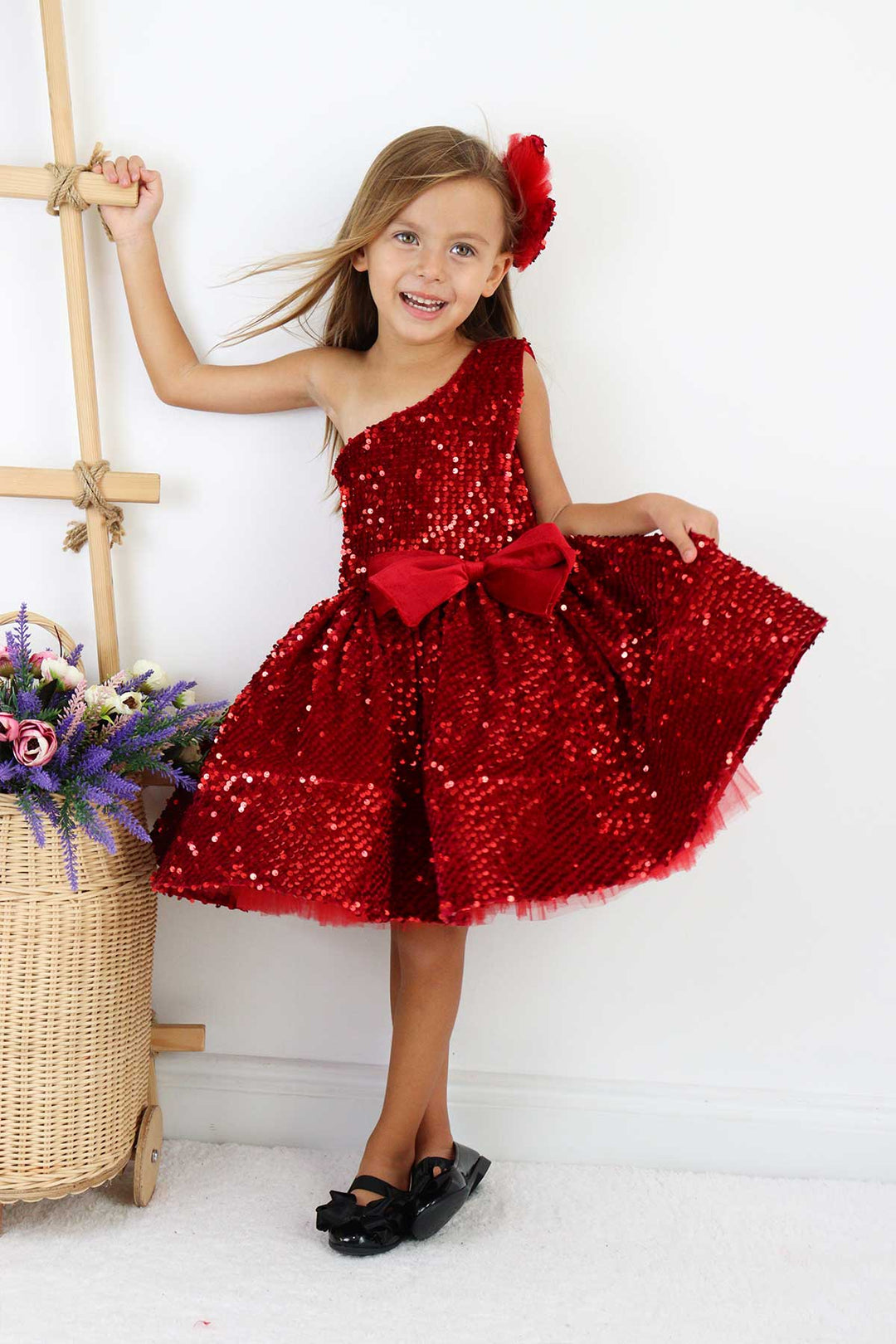 Red party dress