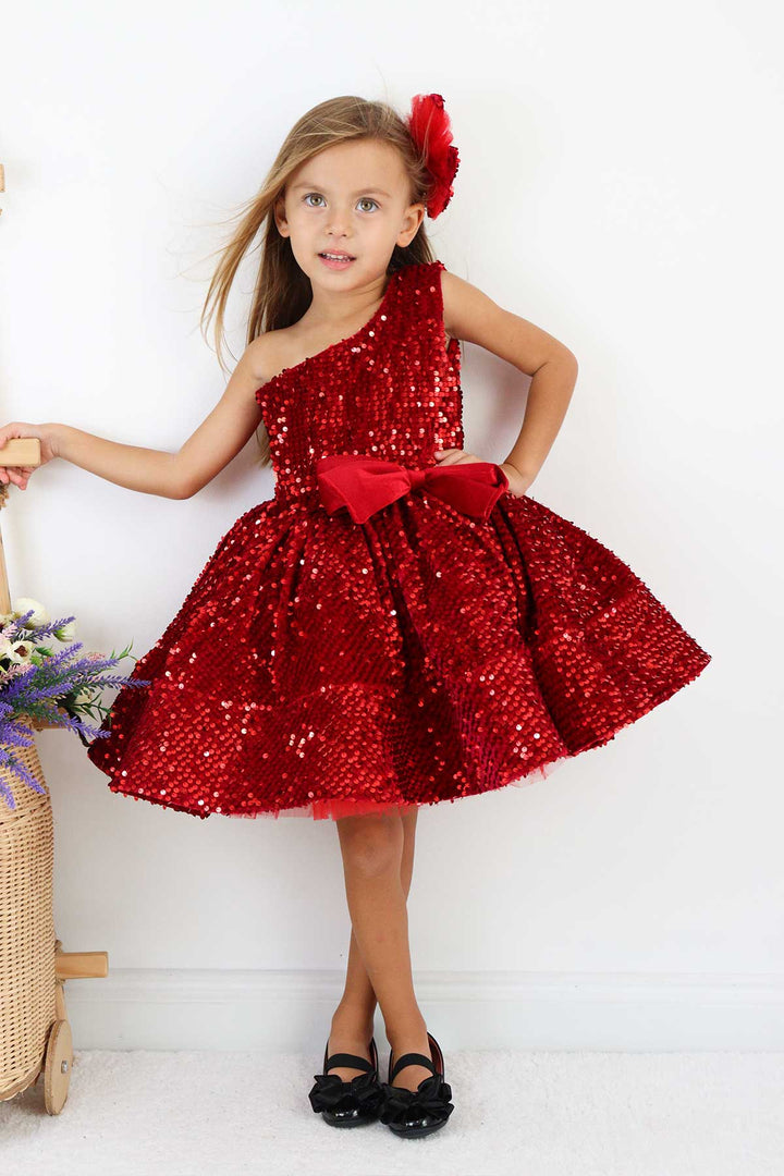 Red party dress