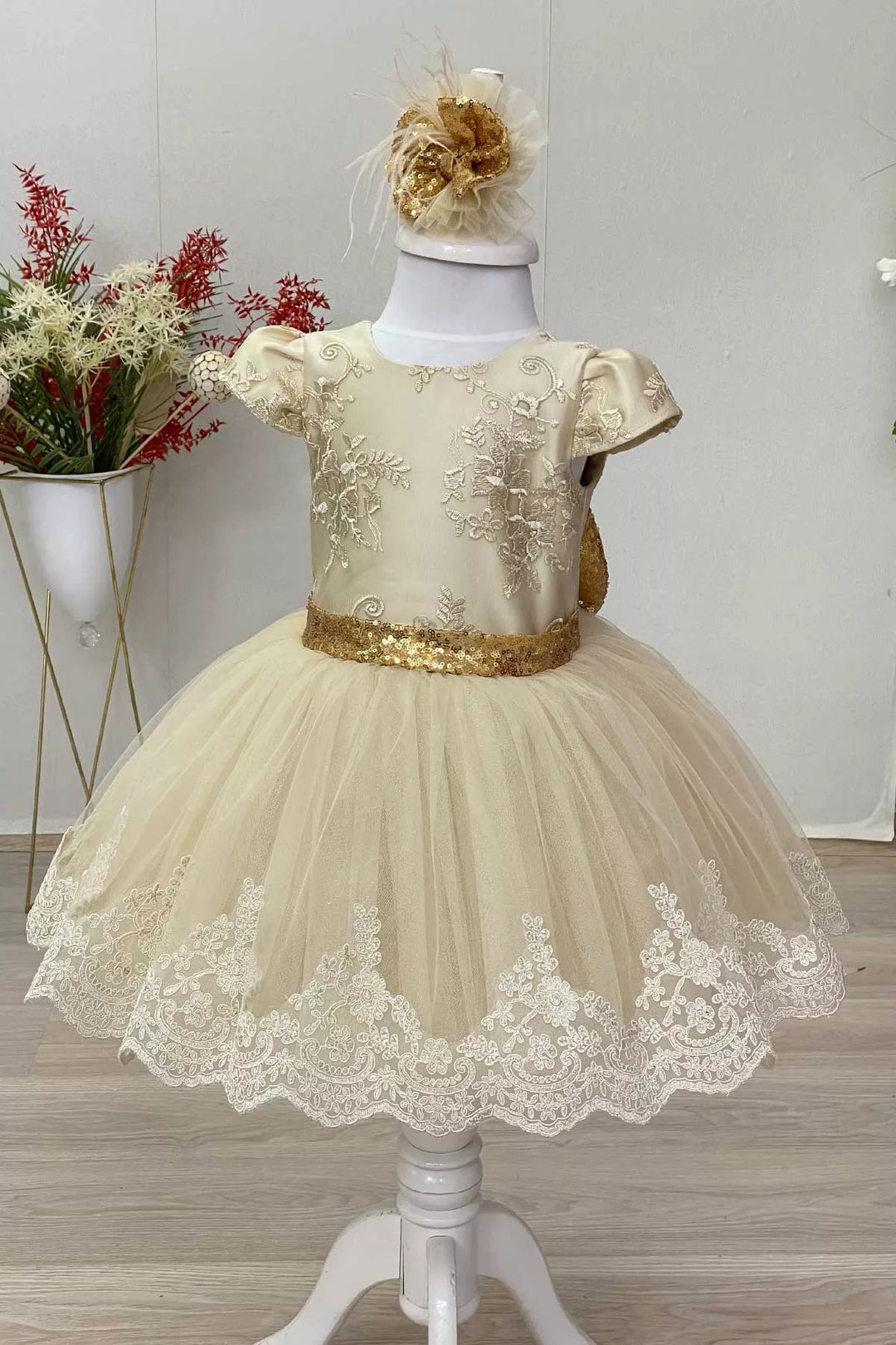 Gold party dress