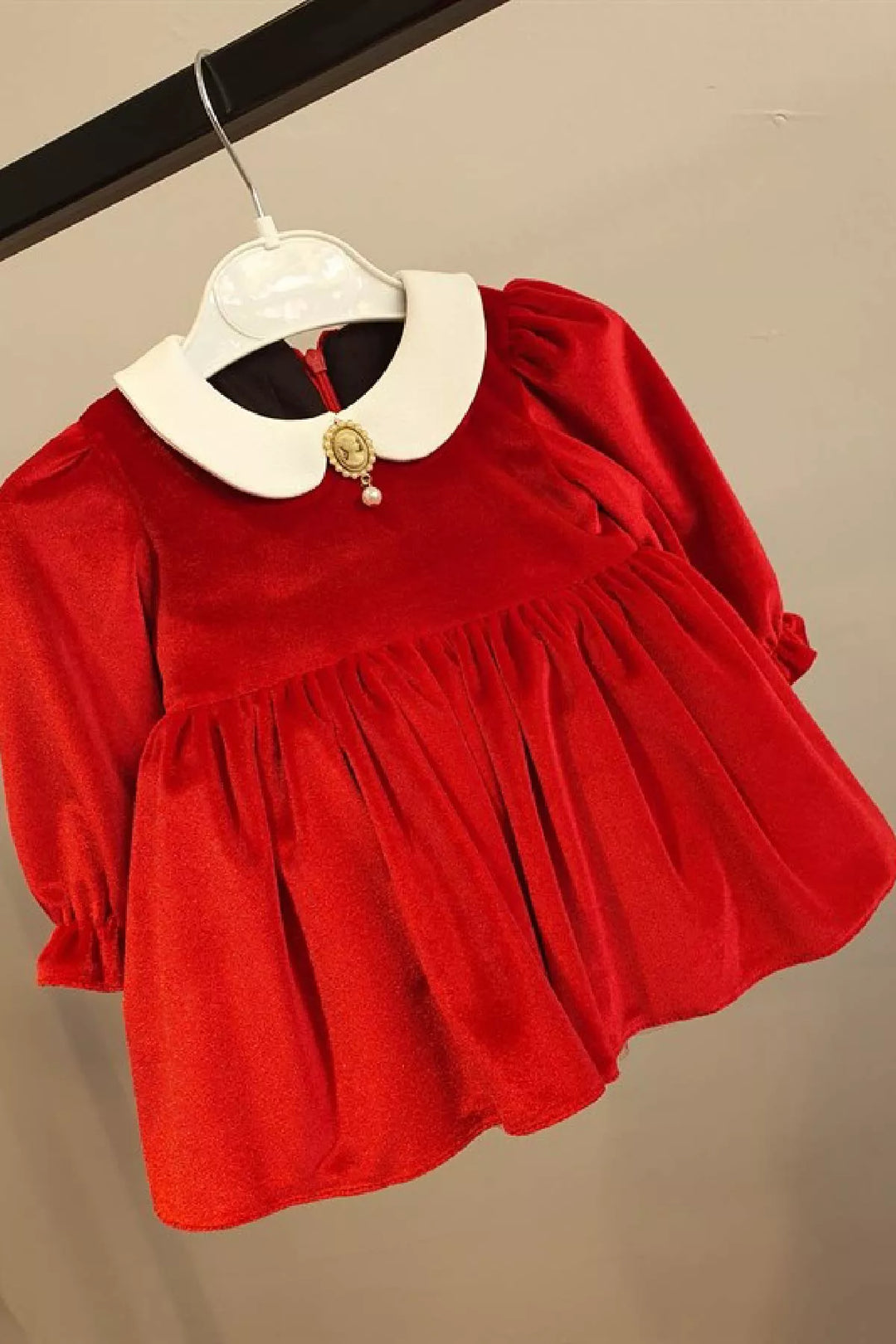 Cute red velvet baby dress