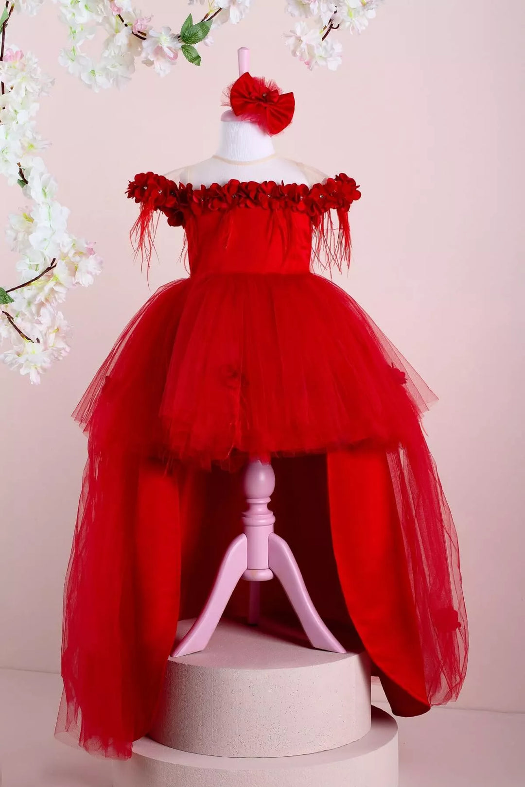 Red party dress
