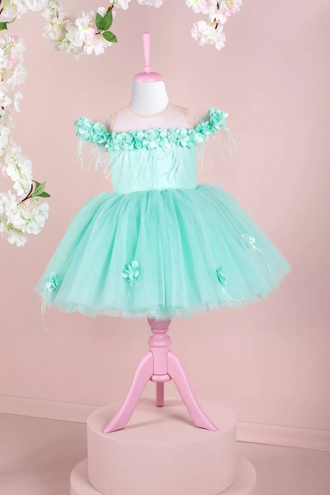 Cyan party dress