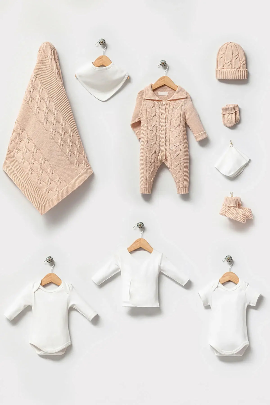 Axel Beige Newborn Coming Home Outfit (10 Pcs)