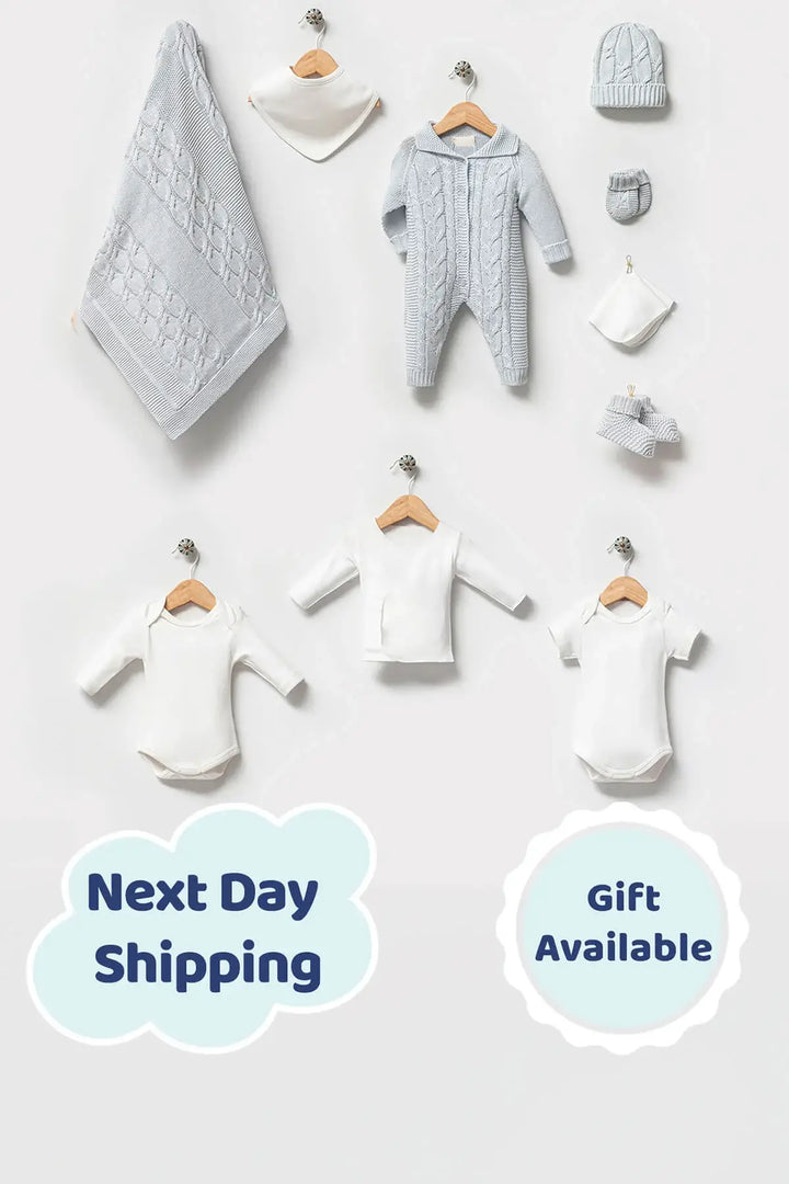 Axel Blue Newborn Boy Coming Home Outfit (10 Pcs)