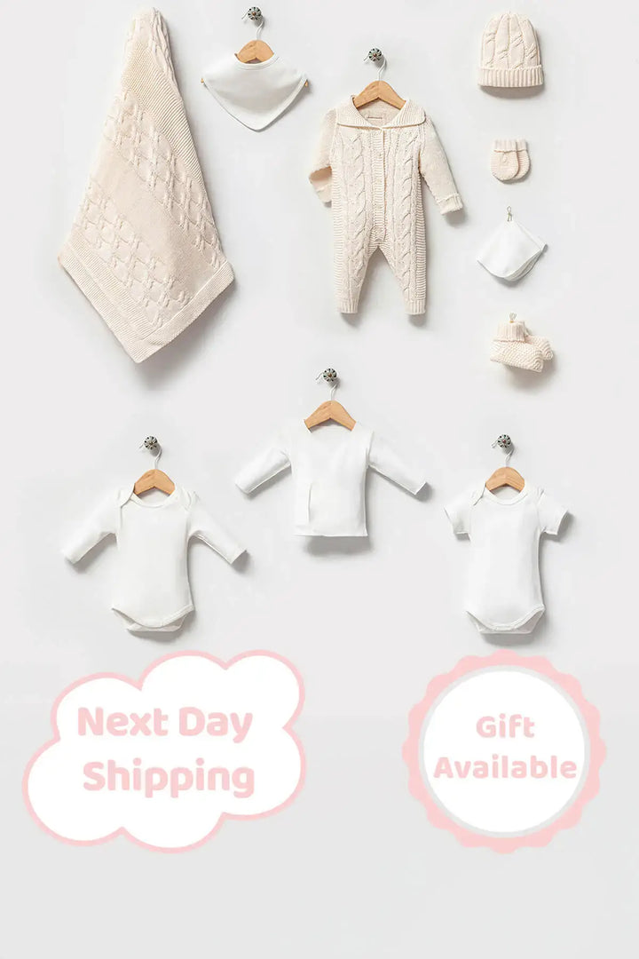Axel Cream Newborn Coming Home Outfit (10 Pcs)