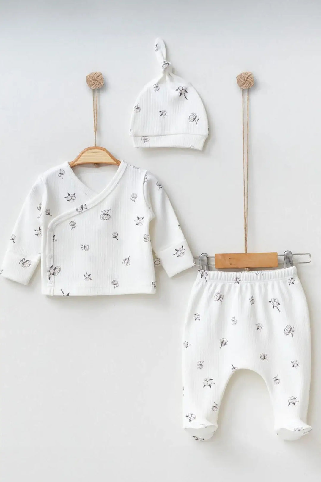 Bud Flower Baby Clothes Set - 3 Pcs