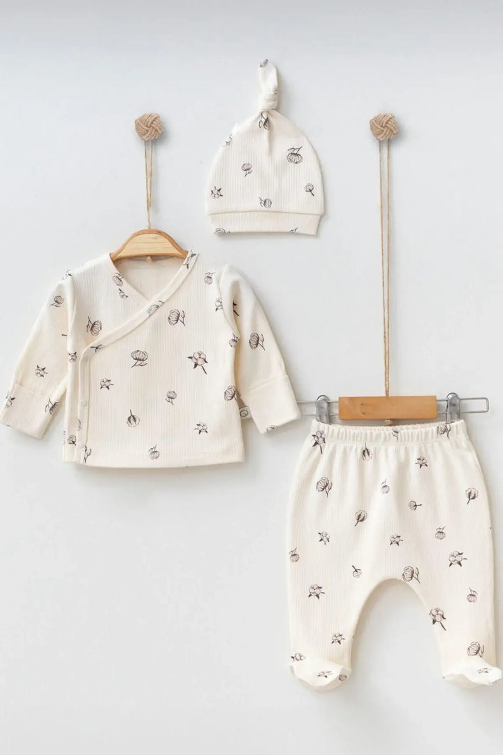 Bud Flower Baby Clothes Set - 3 Pcs