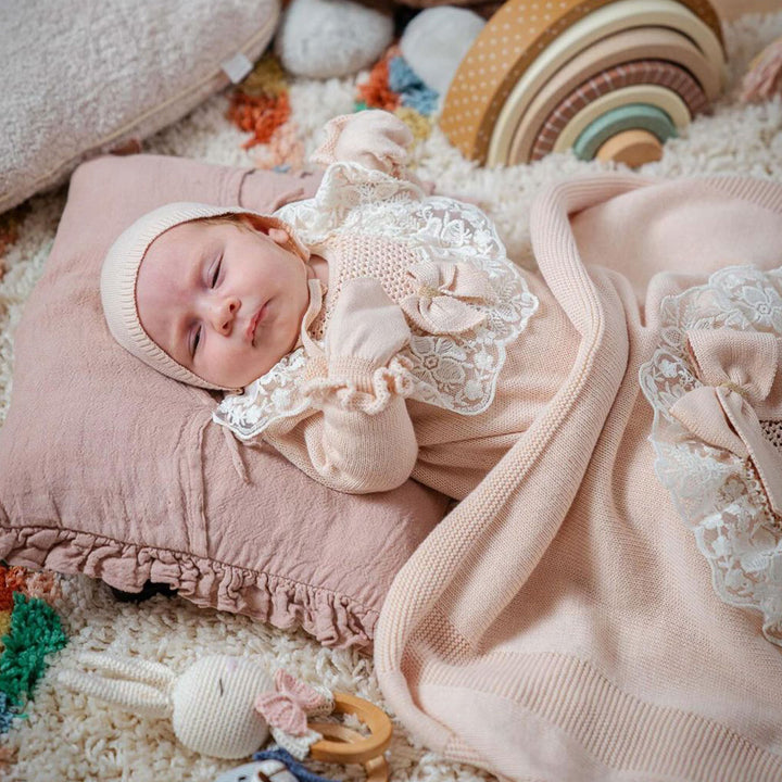 Nora Pink Newborn Knitwear Coming Home Set (5 Pcs)
