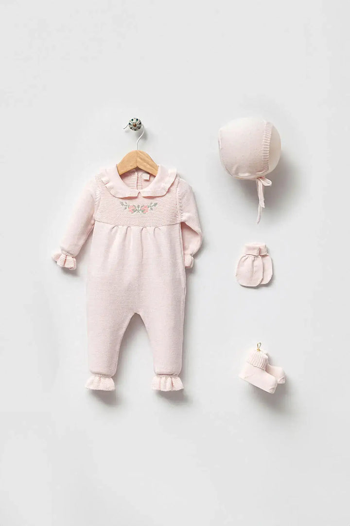 Alicia Pink Newborn Knitwear Coming Home Set (5 pcs)