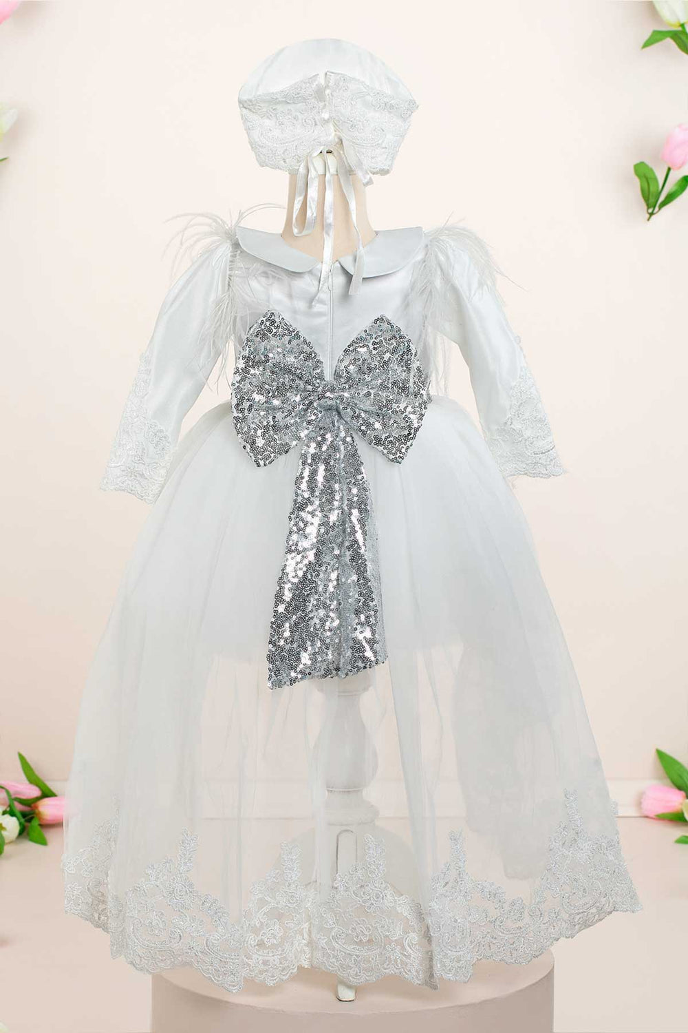 A white baptism dress set