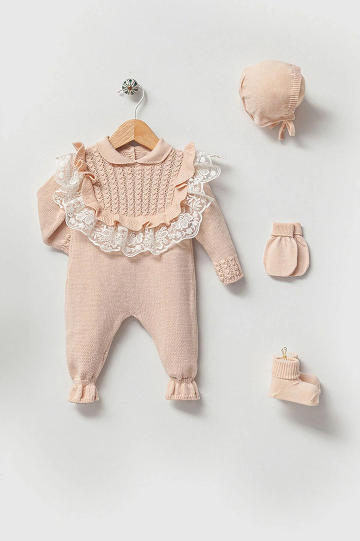 Daphne Beige Newborn Knitwear Coming Home Set (5 pcs)