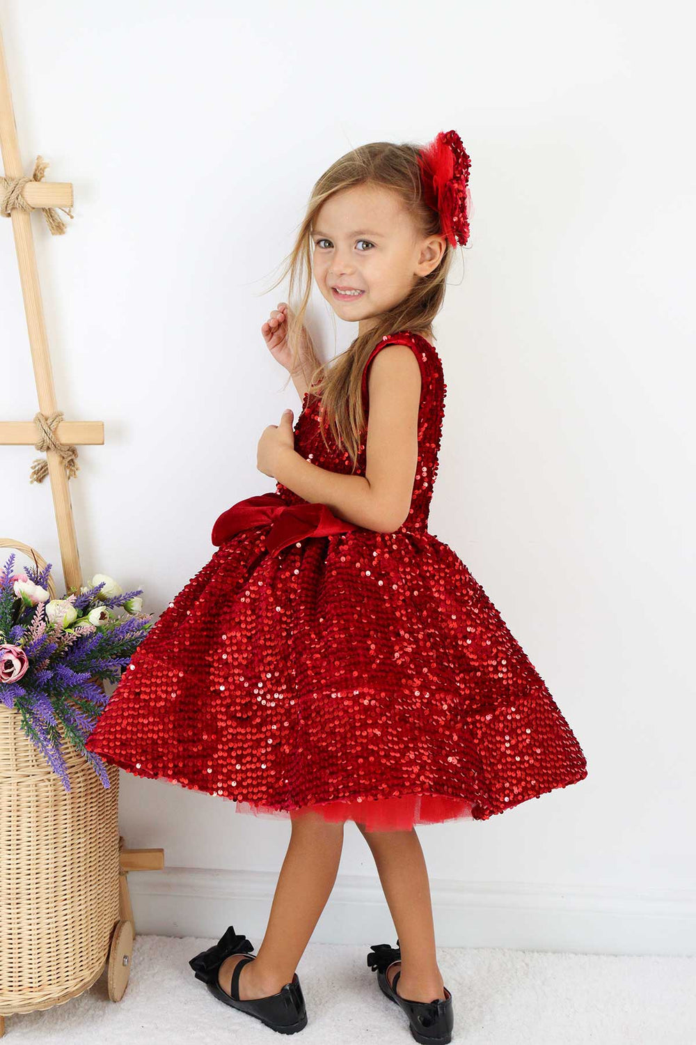 Red party dress