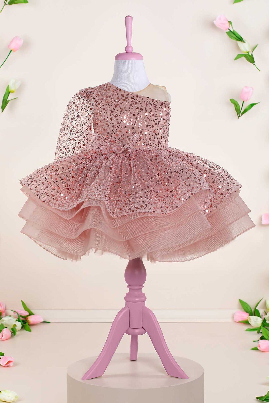 Monica Rose Gold Party Dress