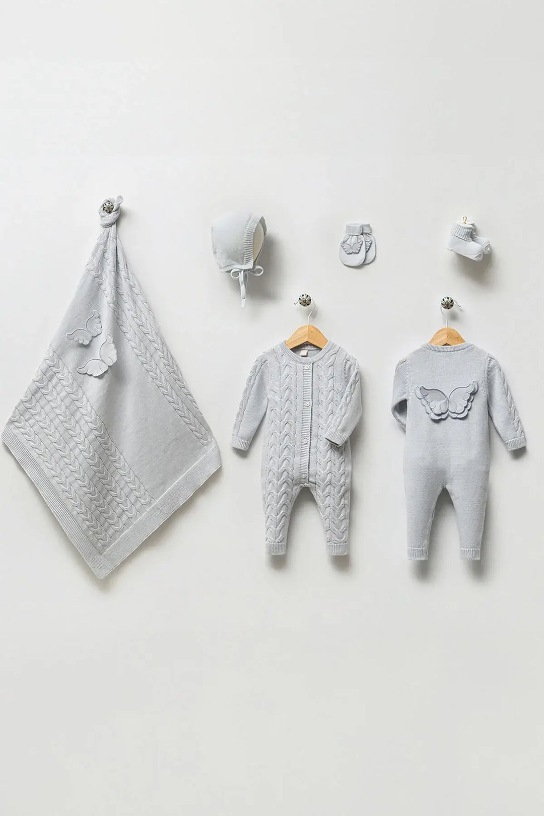 Angel Blue Newborn Knitwear Coming Home Set (5 pcs)