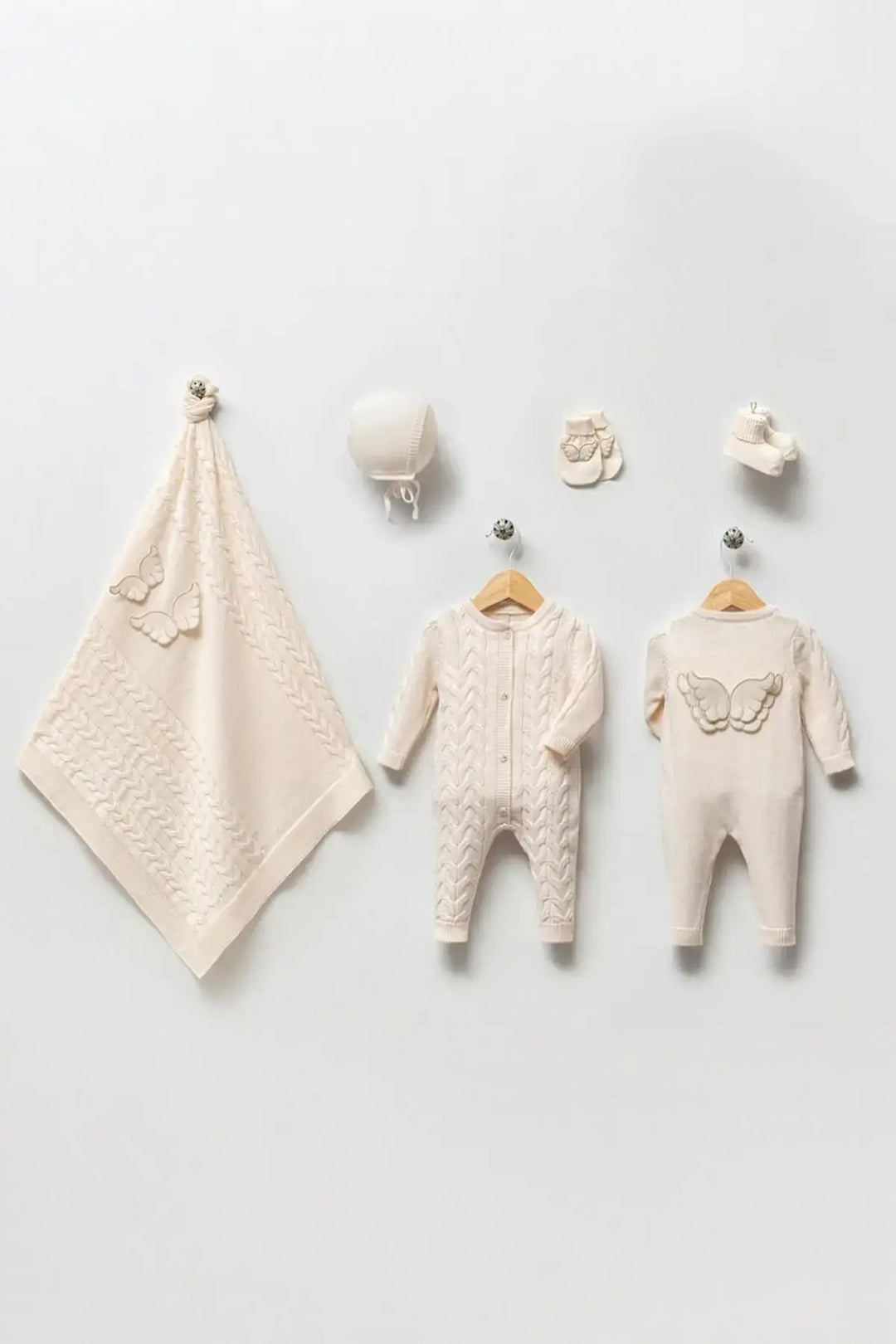 Angel Cream Newborn Knitwear Coming Home Set (5 pcs)
