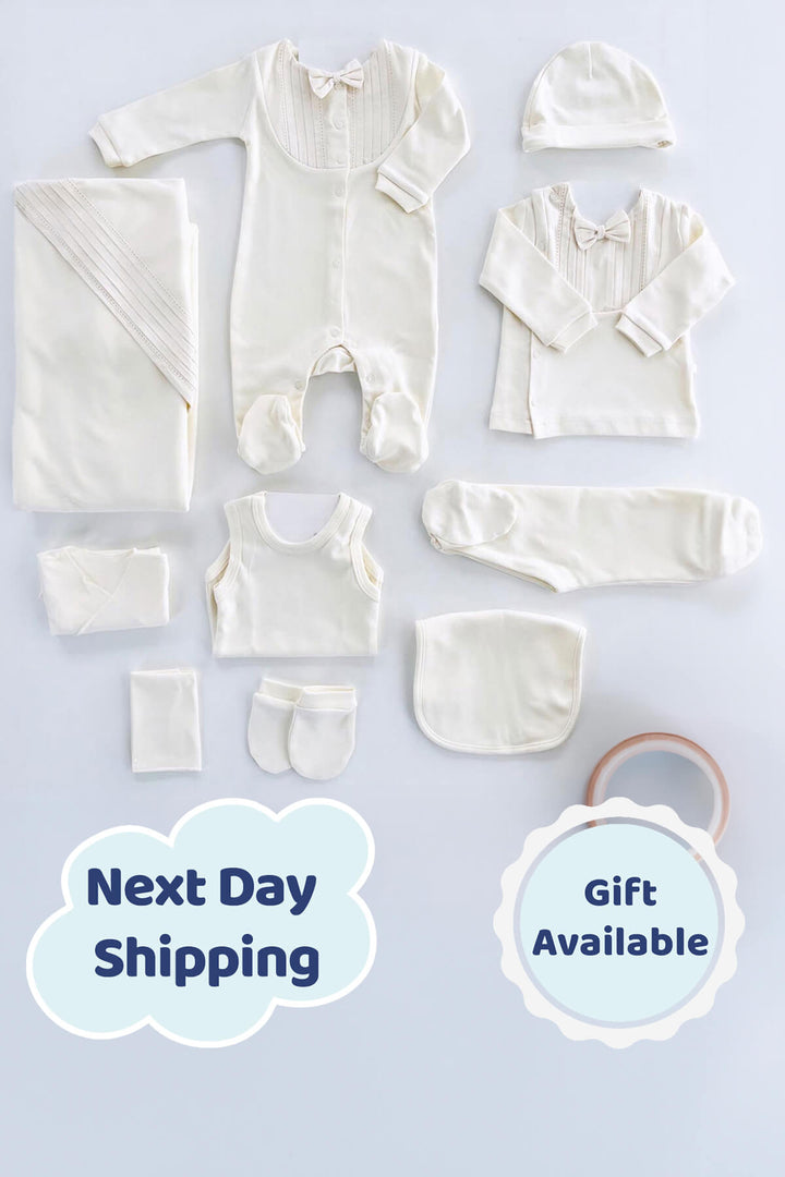 cotton organic coming home set for baby boy