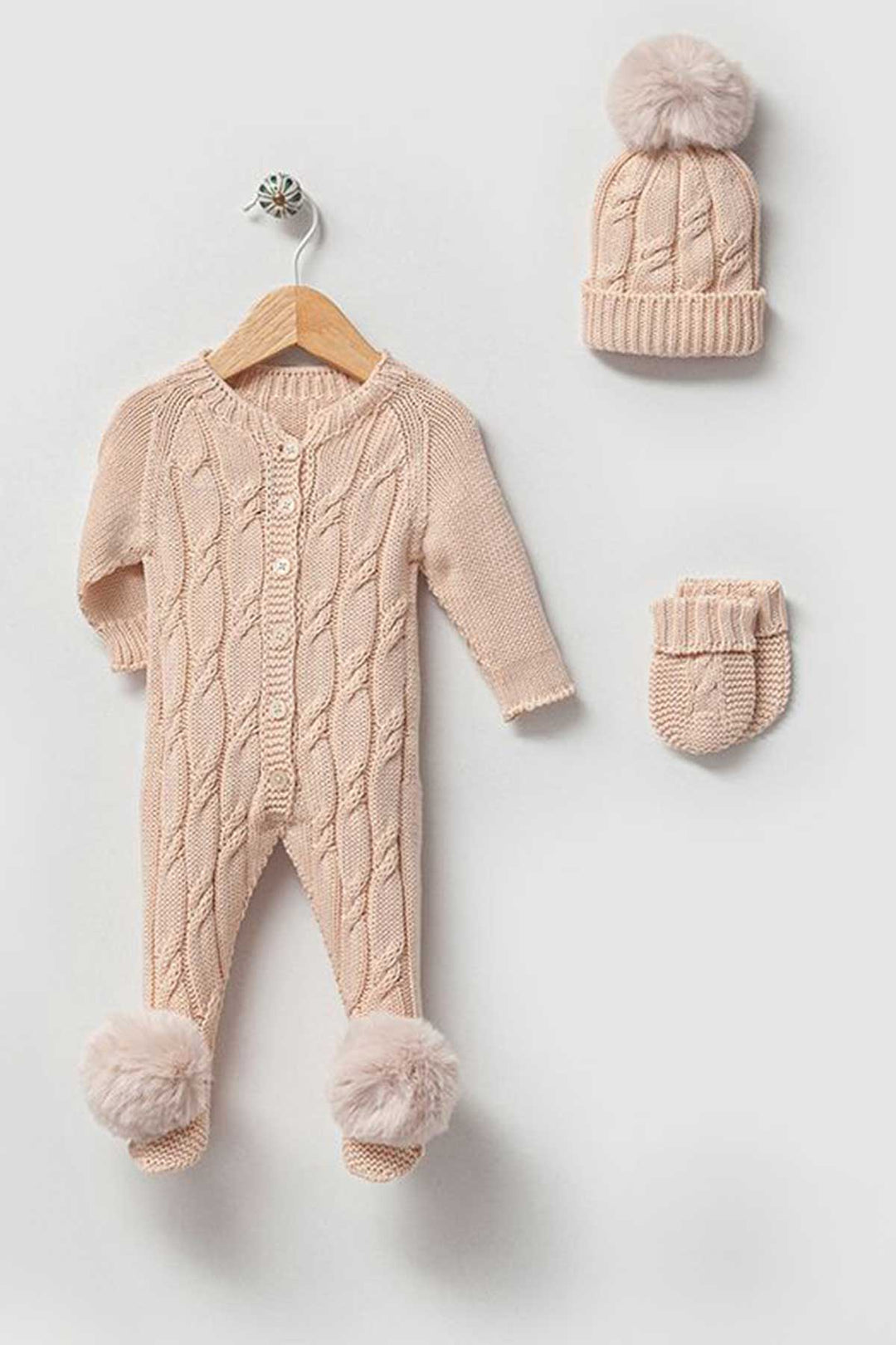 beige newborn baby coming home outfit