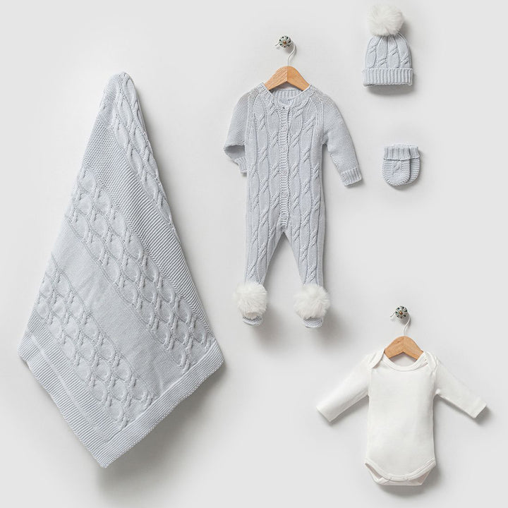 Daniel Blue Newborn Knit Coming Home Set (5 pcs)