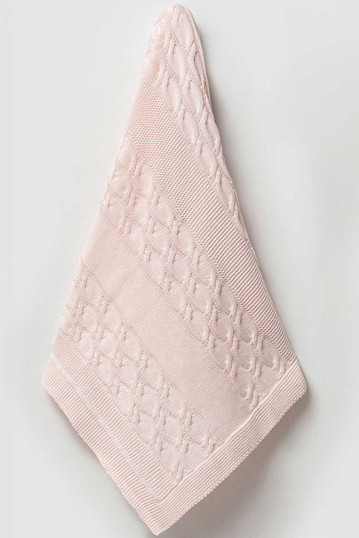pink knitwear blanket for newborn baby girl