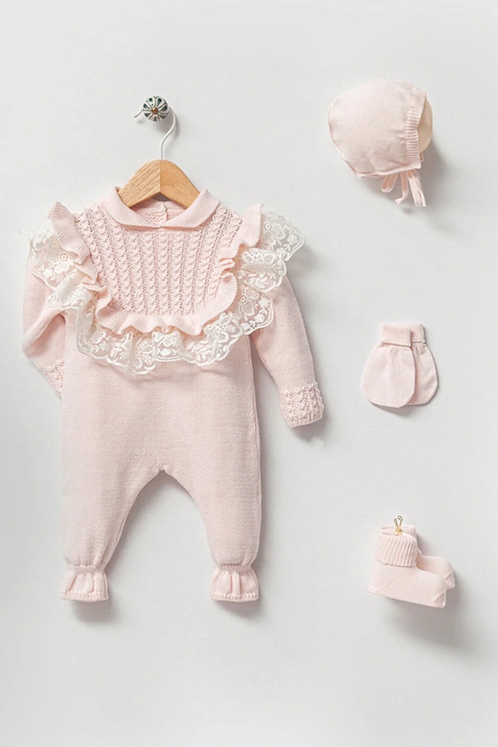 Daphne Pink Newborn Knitwear Coming Home Set (5pcs)