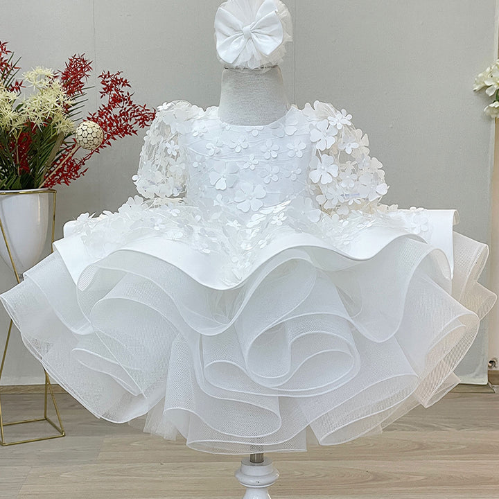 Fiona White Party Dress - Layered