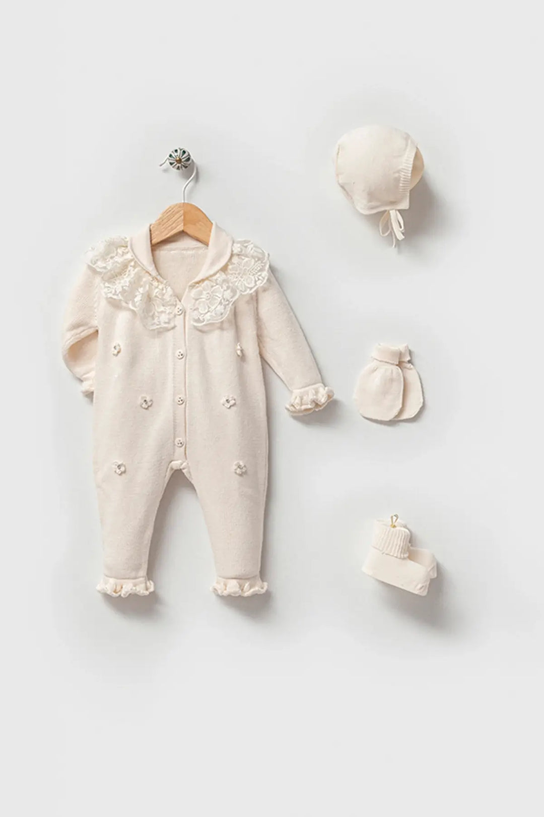 Lily Cream Newborn Knitwear Coming Home Set (5 pcs)