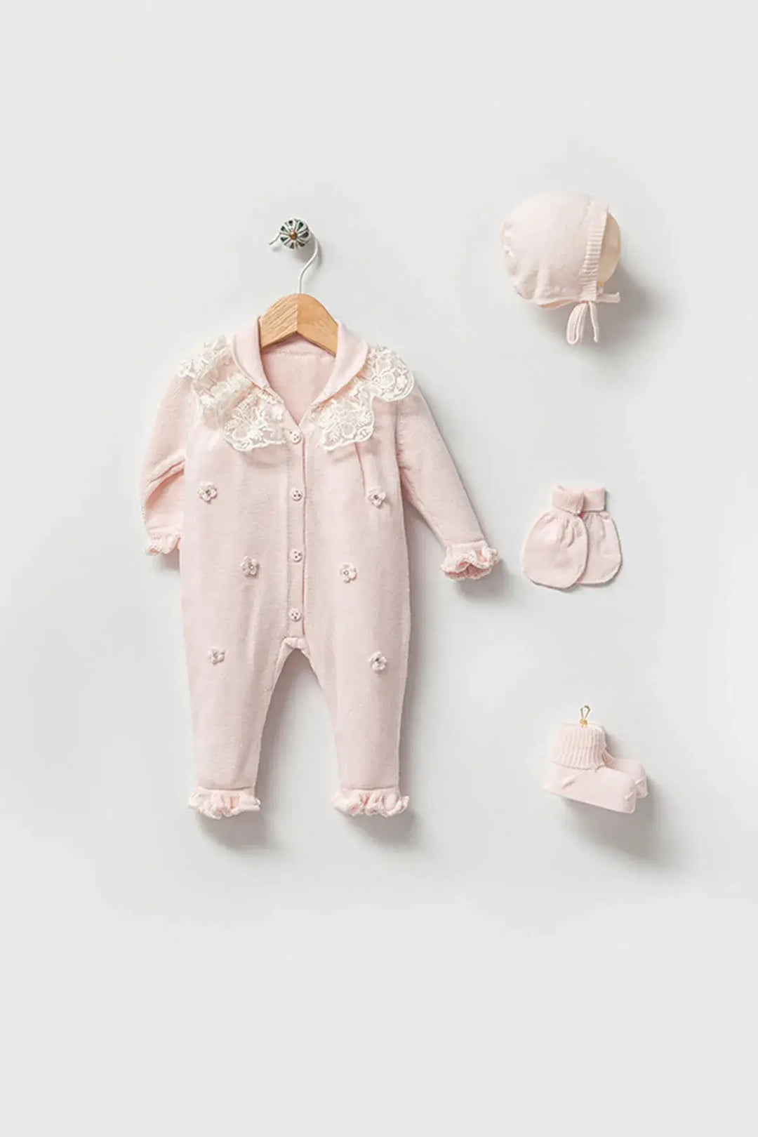 Lily Pink Newborn Girl Coming Home Set (5 Pcs)