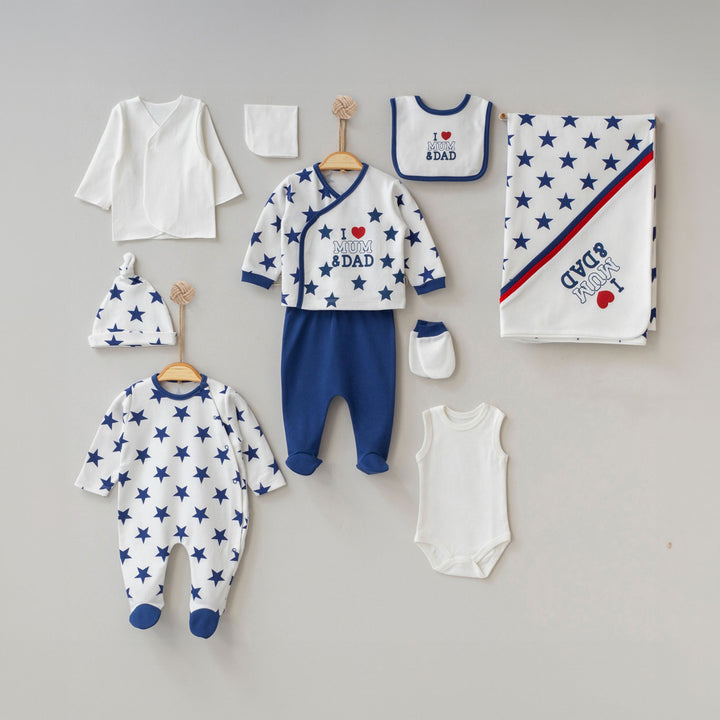 Lincoln Blue Star Newborn Coming Home Set (10 pcs)