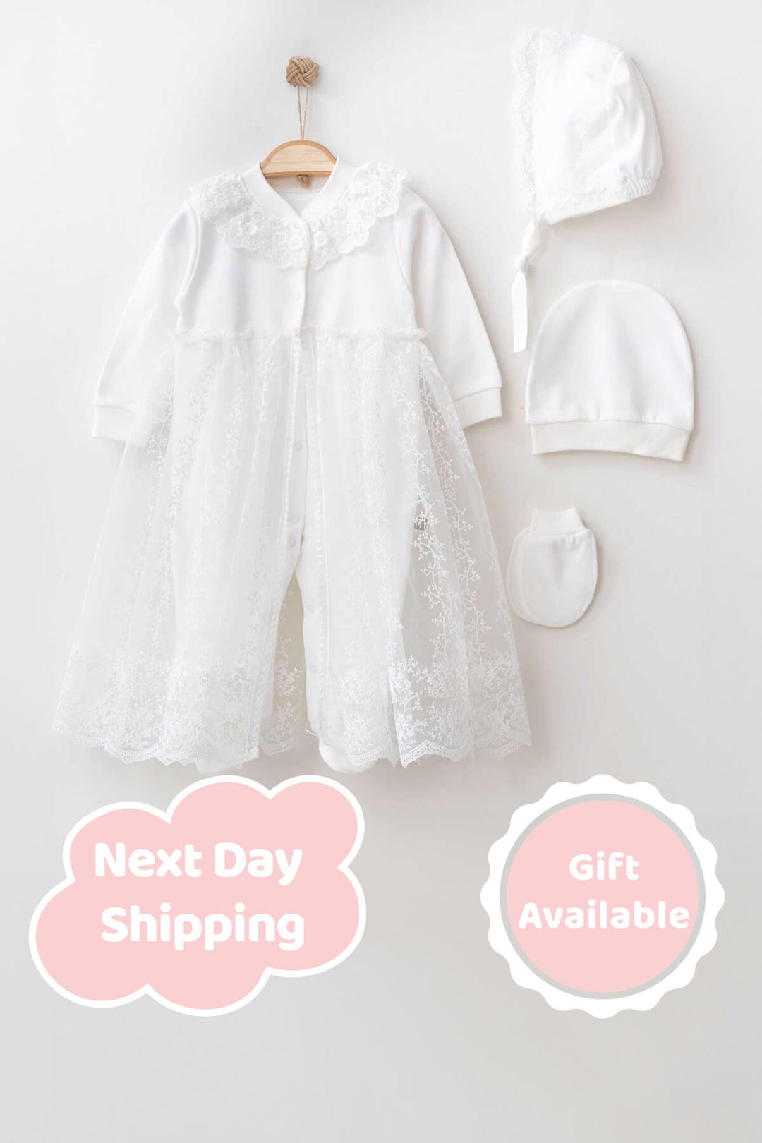 newborn baptism and christening gown for baby girl