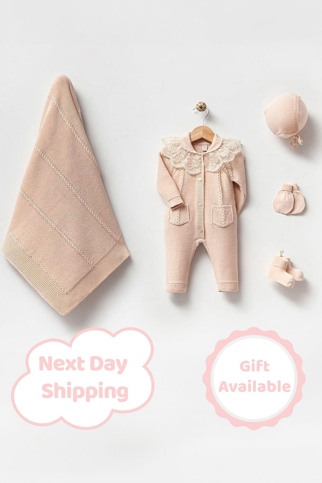 Adrian Beige Knit Newborn Set THA Dressing Adrian Beige Knit Newborn Set THA Dressing