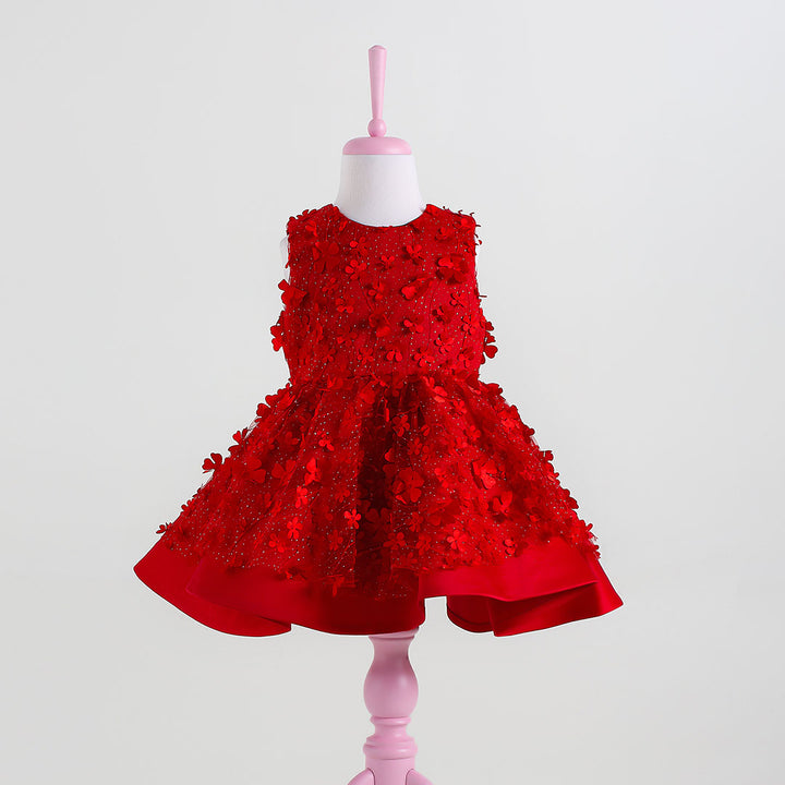 Fiona Red Party Dress - Sleeveless