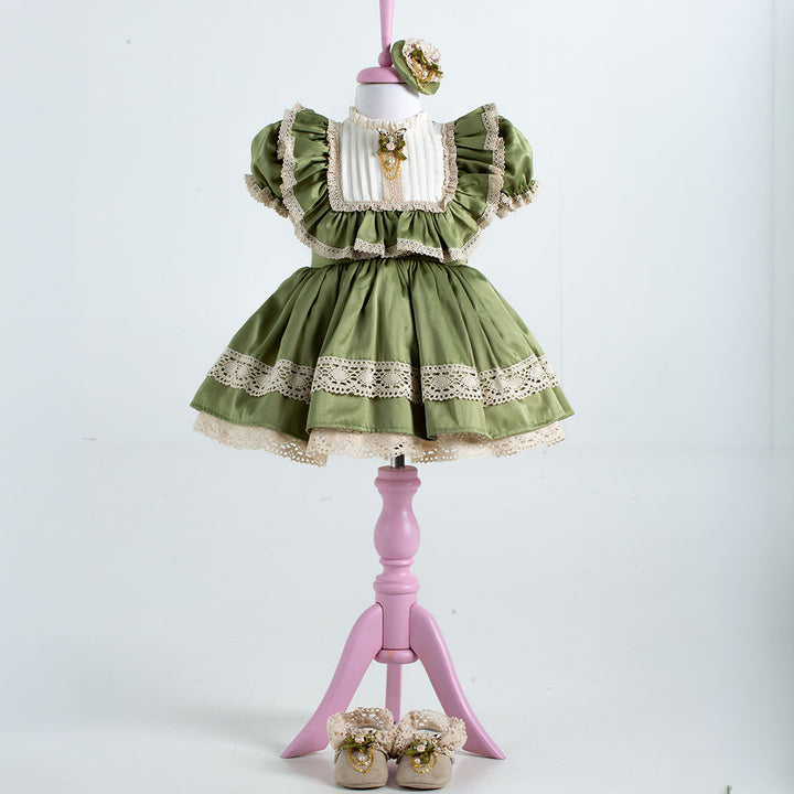 Rita Green Baby Dress Set