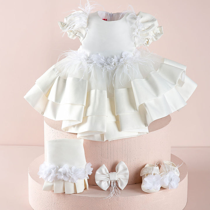 Tina White Baby Dress Set