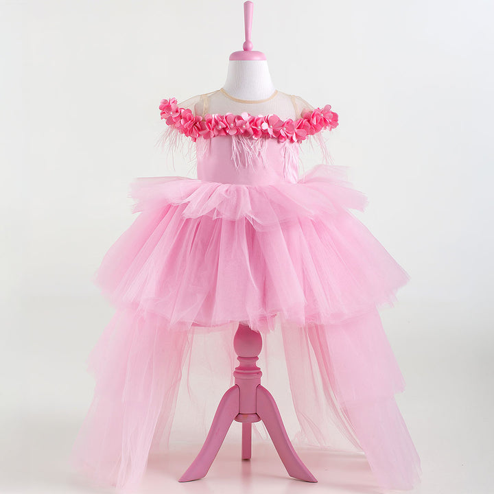 Violet Pink Party Dress - Layered