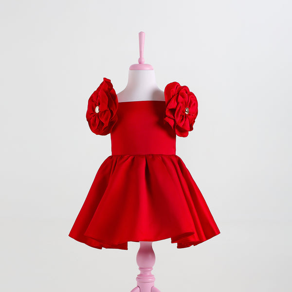 red christmas dress for infant Baby crochet Christmas dress set