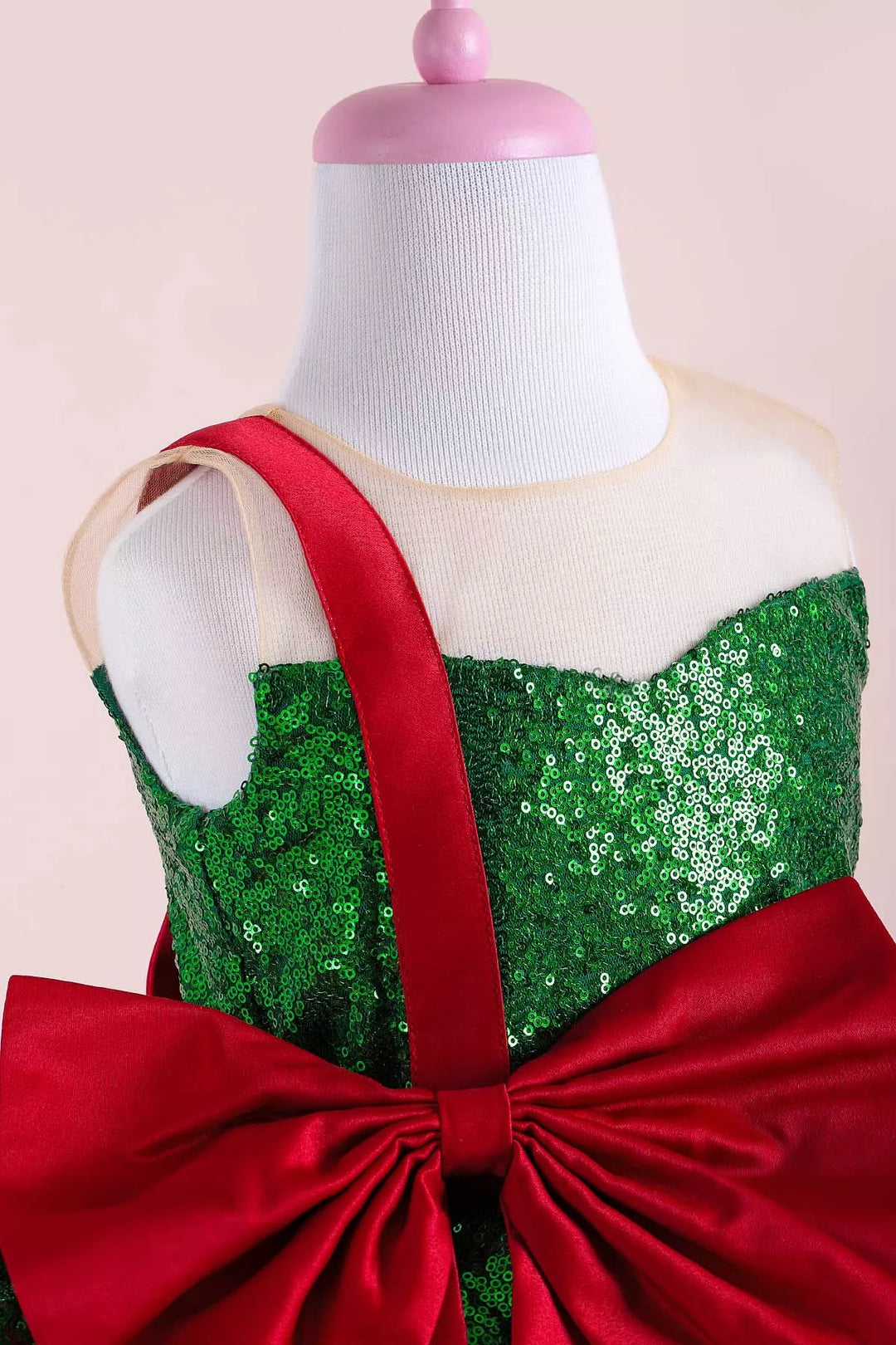 Red green Christmas dress