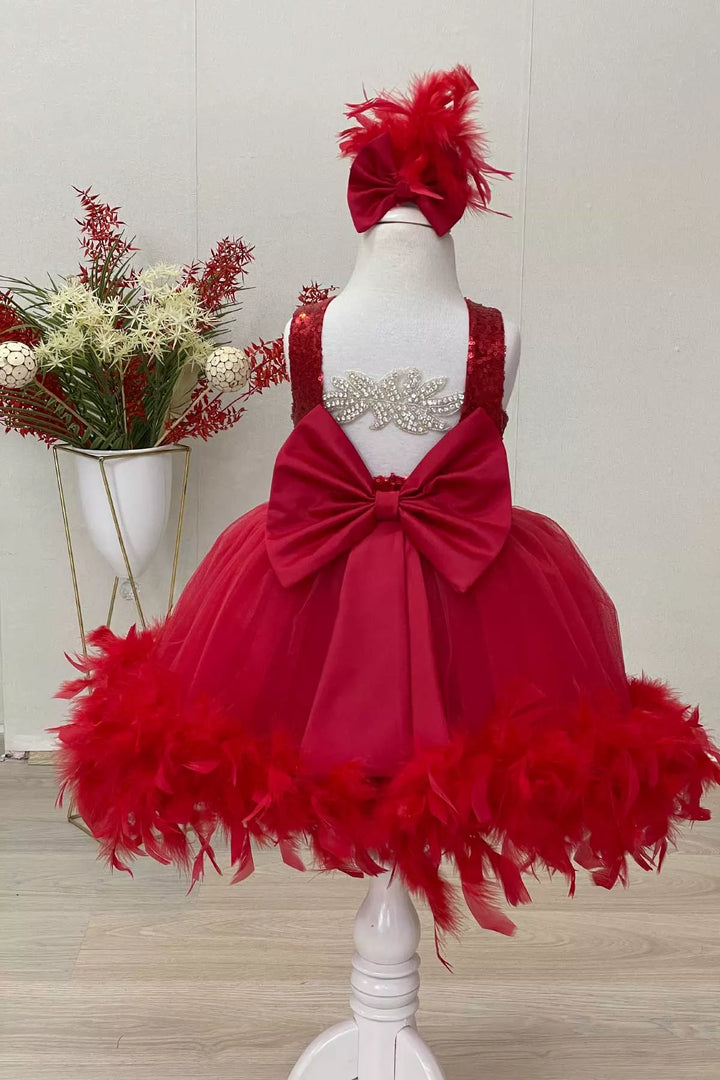 Red party dress