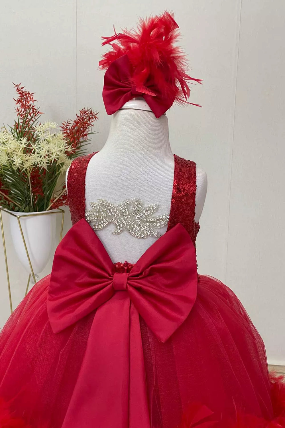 Red party dress
