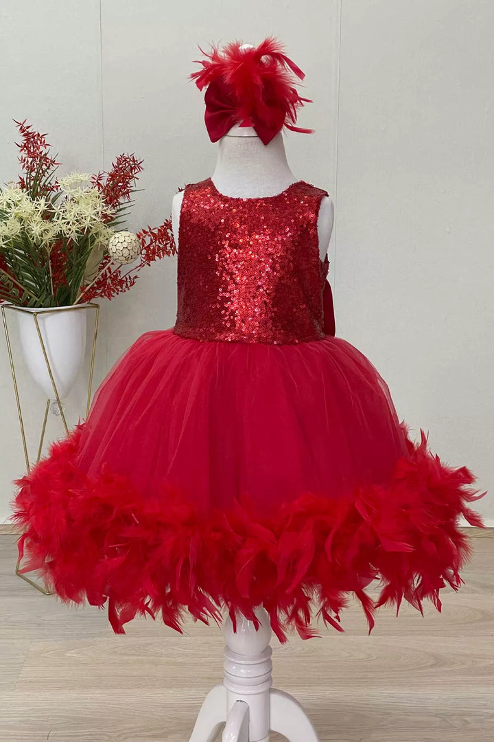 Red party dress