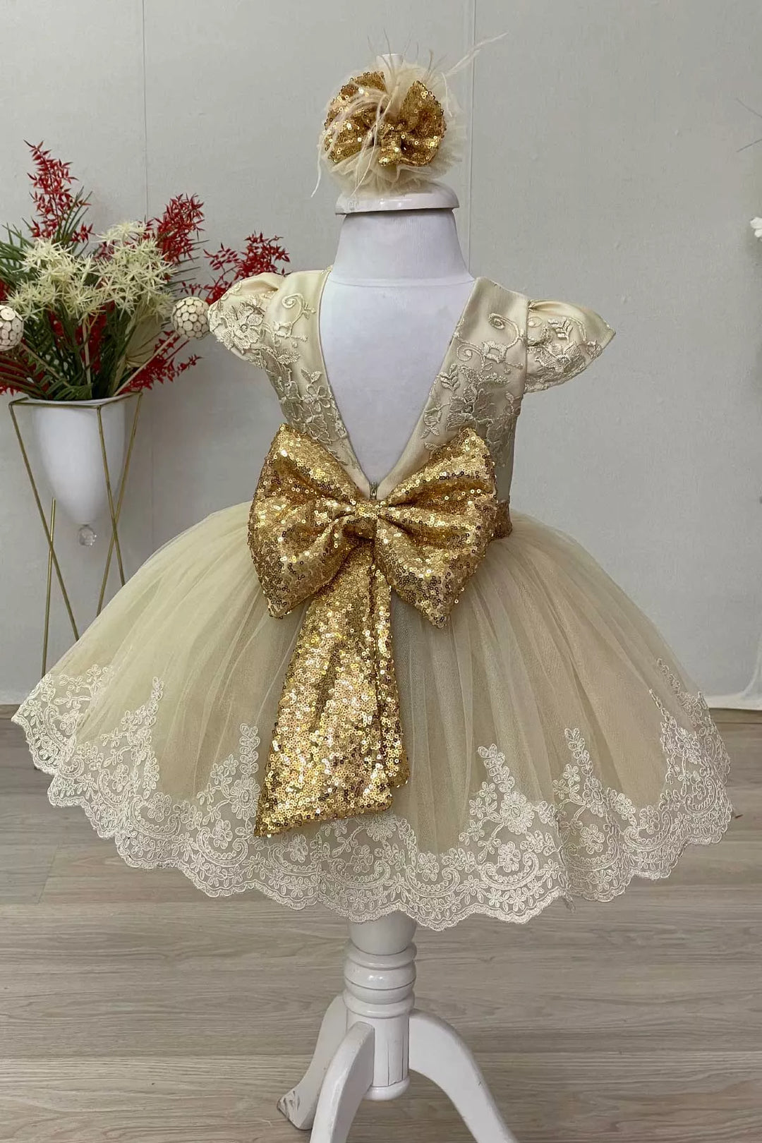 Gold party dress