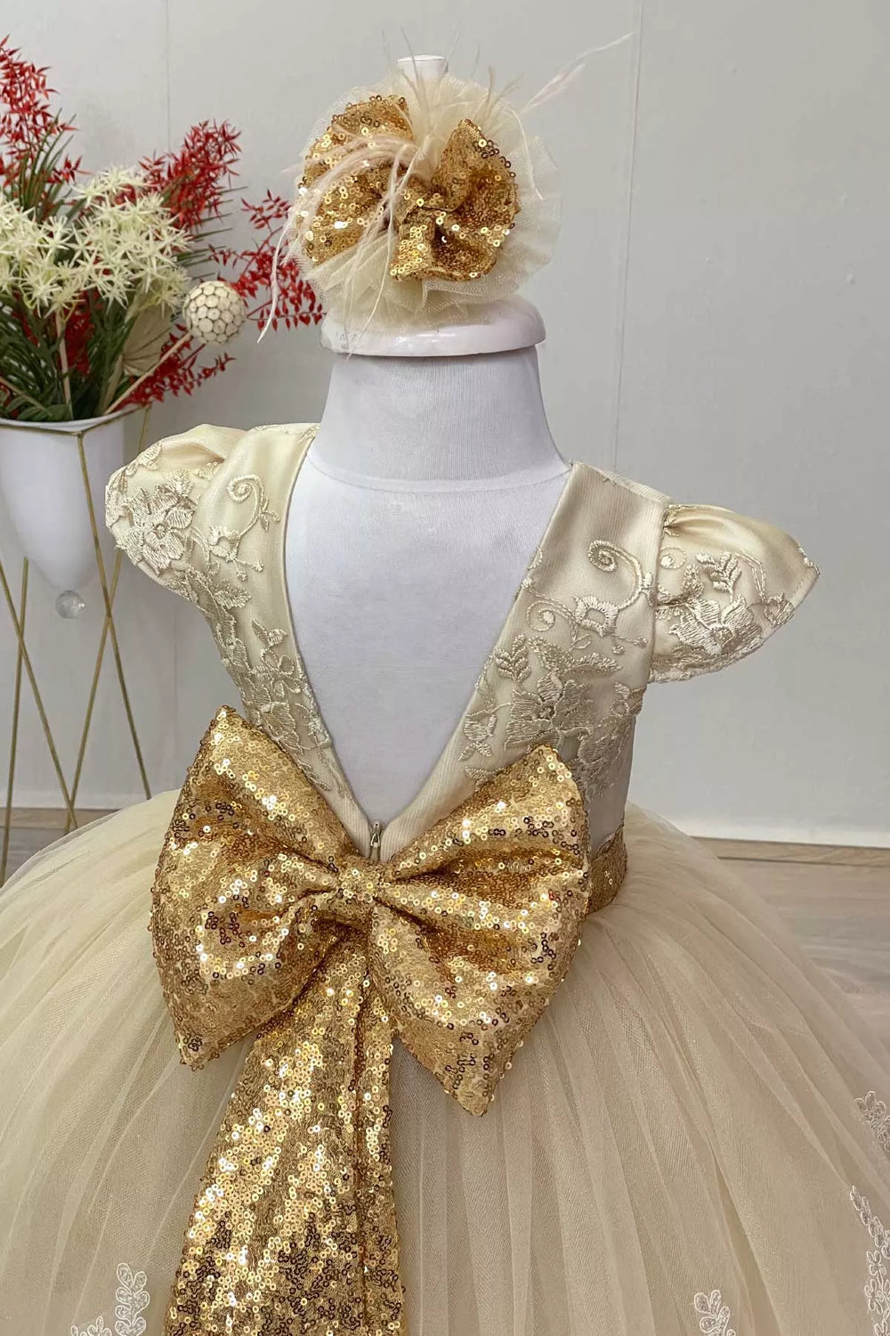 Gold party dress