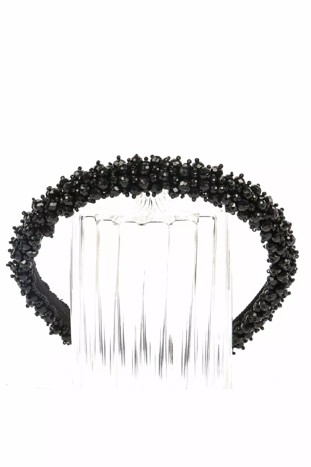 A crystal black hair crown for girls.