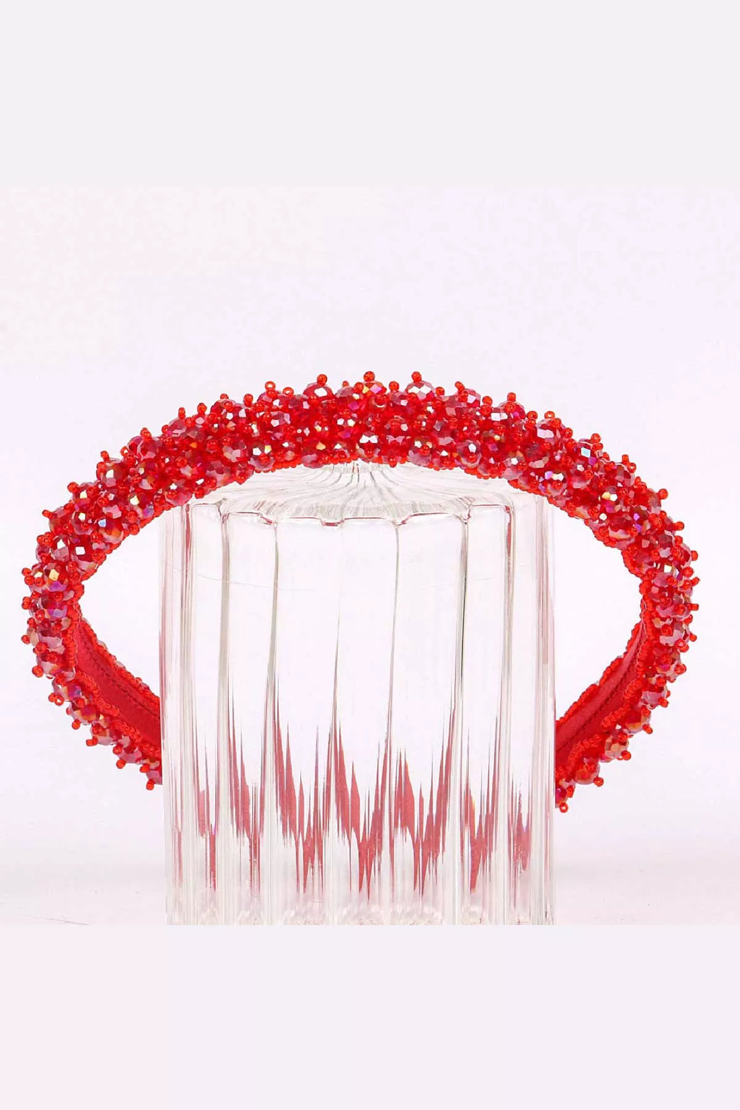 A crystal red hair crown for girls.