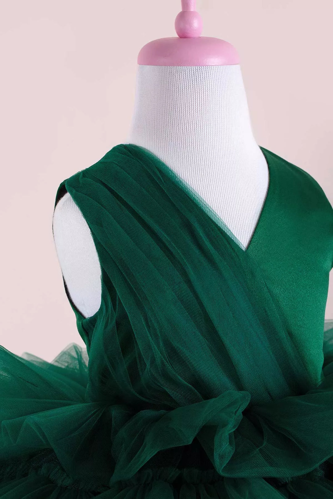 Green fluffy dress