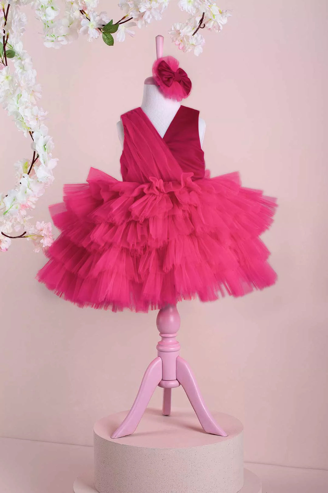 Pink fluffy party dress