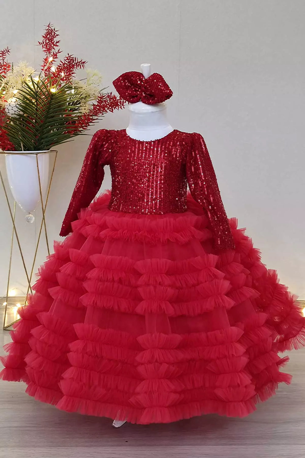 Red party dress