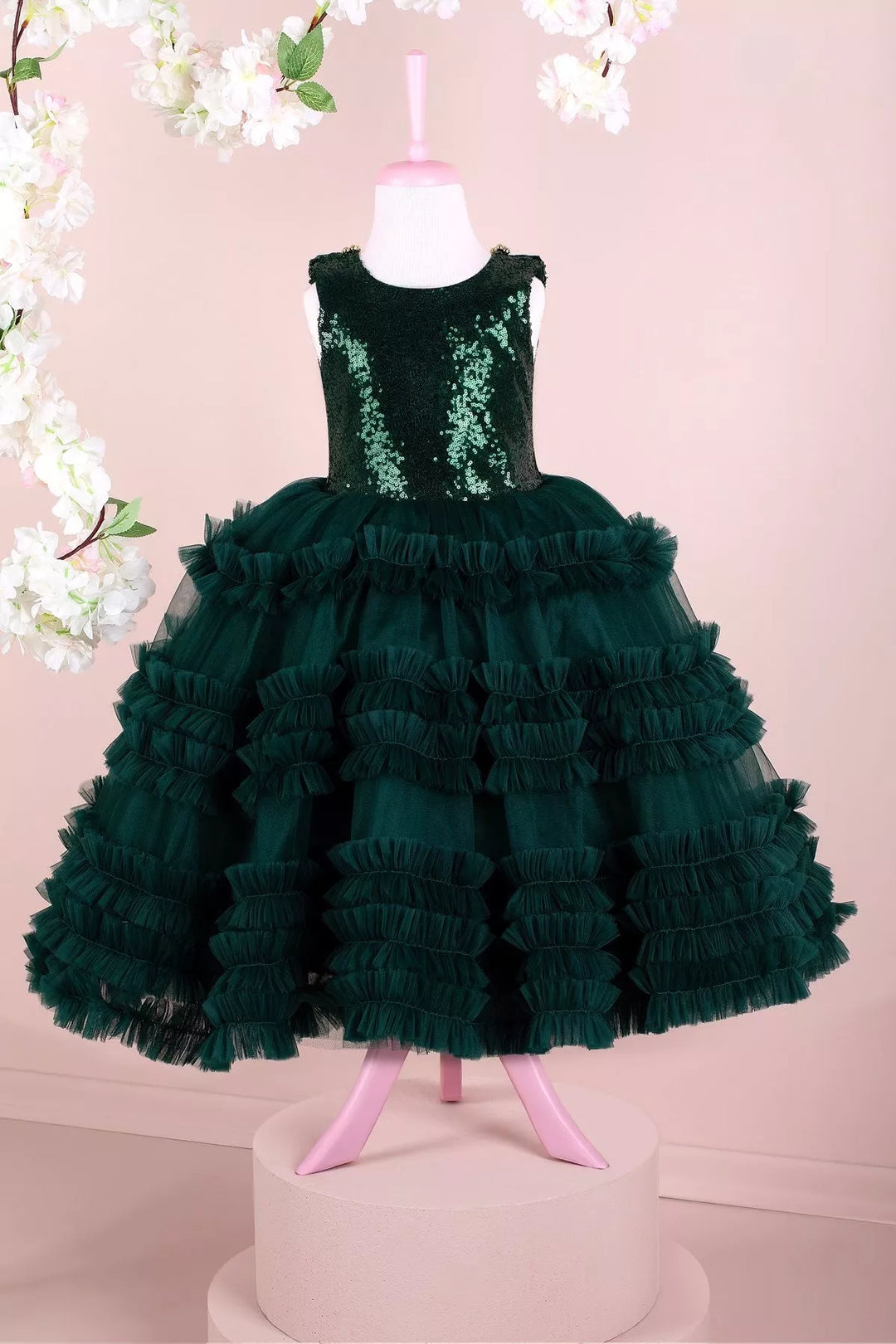 Green party dress