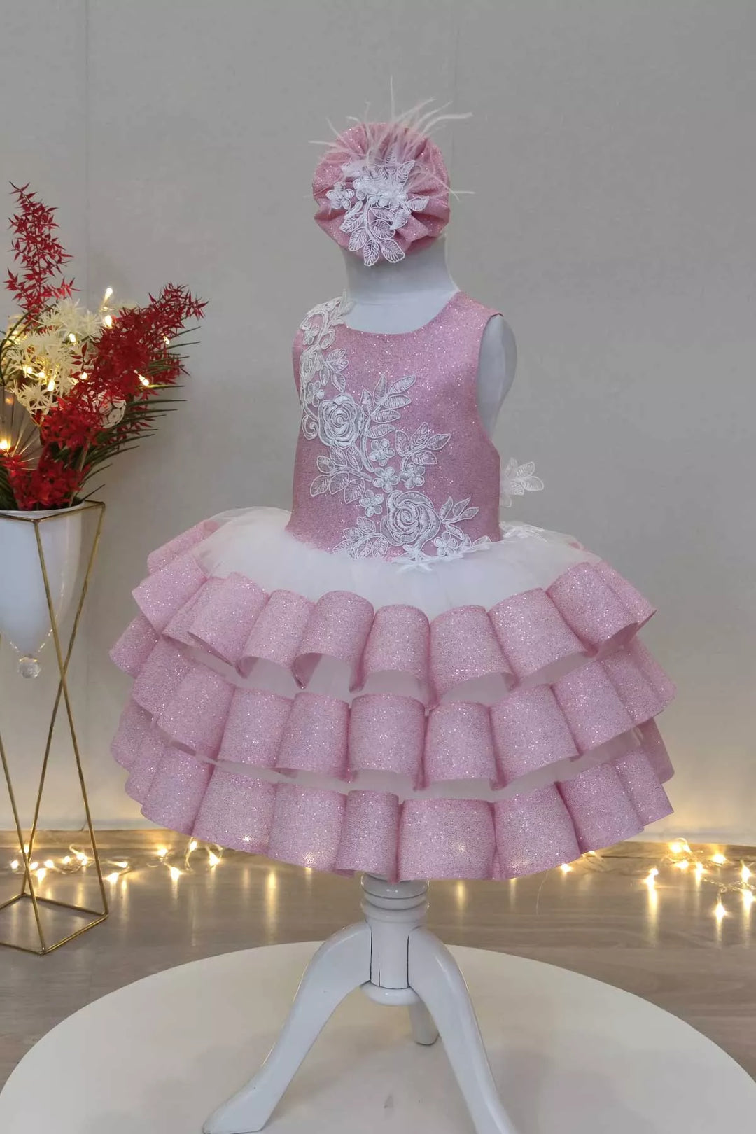 Pink puffy dress