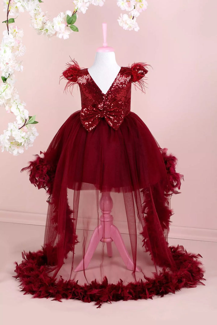 Burgundy party dress